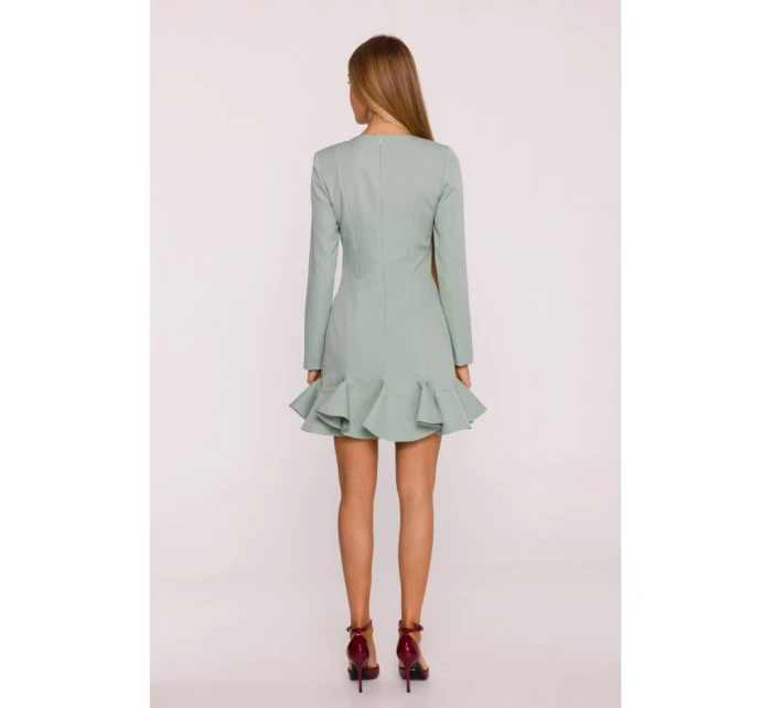 M880 Šaty s volánkovým lemem - mátové M880 Šaty s volánkovým lemem - mátové