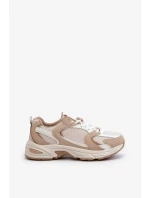 Béžové dámské tenisky sportovní boty model 20453821 - Kesi Béžové dámské tenisky sportovní boty model 20453821 - Kesi