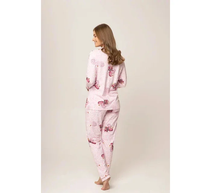 Dámské pyžamo model 19001986 růžová vzor - Karol Dámské pyžamo model 19001986 růžová vzor - Karol