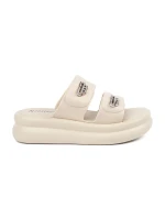 Jedinečné Jasnobeżowy dámské  nazouváky platforma