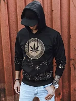 Pánská mikina s potiskem černá FashionStreet BX5325