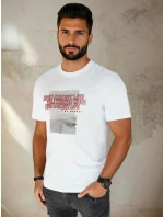 Pánské bílé tričko s potiskem FashionStreet RX5487