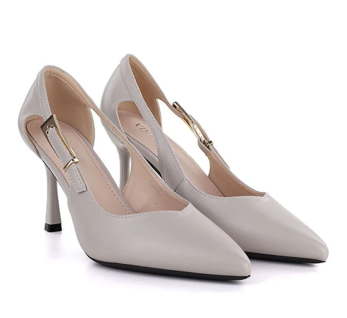 Dámské šedé lodičky na jehlovém podpatku Vinceza 62288