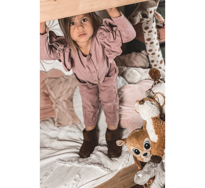 Dětské Teplé Sněhule Semišové Hnědé model 21564106 - Boto Dětské Teplé Sněhule Semišové Hnědé model 21564106 - Boto