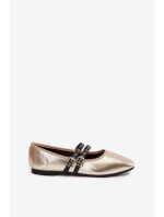 Dámské baleríny s zlatými pásky model 21744625 - Boto