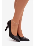 Dámské eko-kožené lodičky Sergio Leone – černé