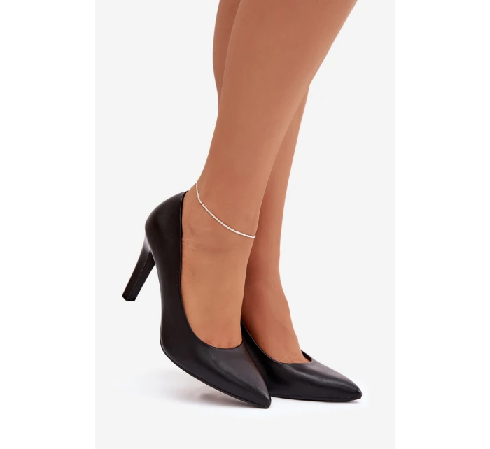 Dámské eko-kožené lodičky Sergio Leone – černé