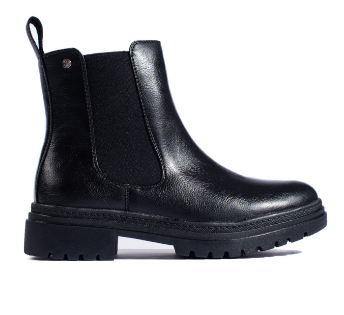 Trendy dámské  kotníčkové boty černé platforma