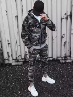 Pánská tmavě šedá tepláková souprava moro FashionStreet AX0623 Pánská tmavě šedá tepláková souprava moro FashionStreet AX0623