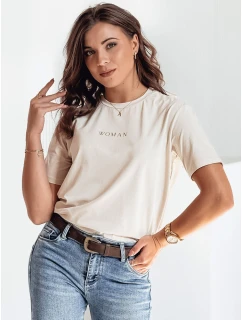 Dámské tričko WOMAN beige FashionStreet RY2552