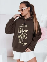 Dámská oversize mikina s kapucí LOVEWILL hnědá FashionStreet BY1470 Dámská oversize mikina s kapucí LOVEWILL hnědá FashionStreet BY1470