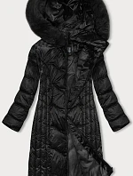 Dlouhá zimní bunda slim-fit černá S'west (B8201-1)