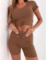 Hnědý dámský trojdílný komplet basic (7742) Hnědý dámský trojdílný komplet basic (7742)