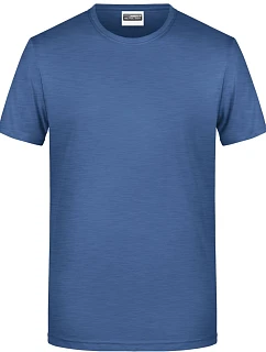 8008 Pánské tričko z bio bavlny model 22438065 light denim melange - Daiber