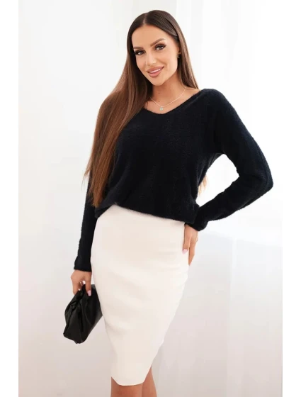 Dámská sukně z elastického viskózového úpletu ecru Dámská sukně z elastického viskózového úpletu ecru