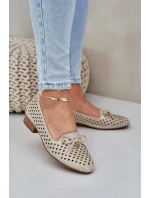 Baletky S Mašlí Eko Kůže Zlaté model 21685236 - Boto