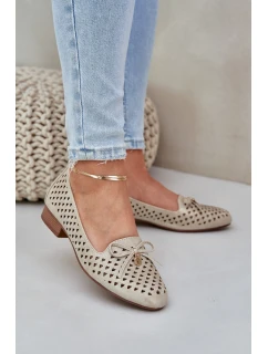 Baletky S Mašlí Eko Kůže Zlaté model 21685236 - Boto