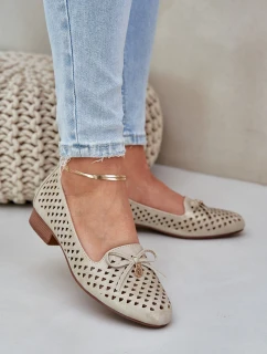 Baletky S Mašlí Eko Kůže Zlaté model 21685236 - Boto