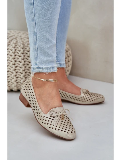 Baletky S Mašlí Eko Kůže Zlaté model 21685236 - Boto