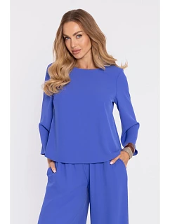 Elegantní halenka s rukávy modrá model 22040535 - Moe