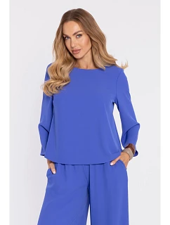 Elegantní halenka s rukávy modrá model 22040535 - Moe