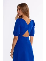 M927 Evening dress with a high leg slot – royal blue M927 Evening dress with a high leg slot – royal blue
