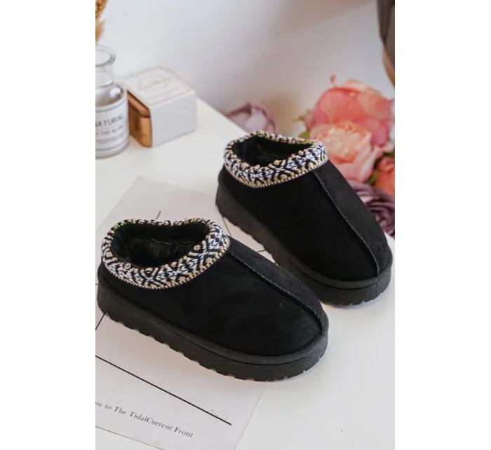 Dětské zateplené pantofle Black Olivane