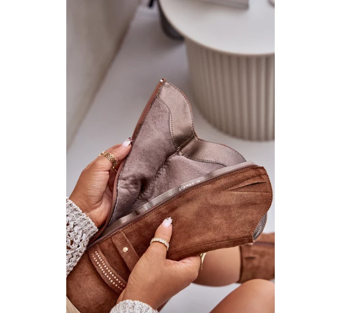 Dámské Kozačky Do Půl Lýtka Na Sloupku Zateplené Camel Ivanelis