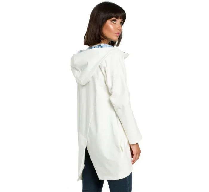 Dámská mikina s kapucí nadměrné velikosti na zip B091 ecru - Be Wear Dámská mikina s kapucí nadměrné velikosti na zip B091 ecru - Be Wear