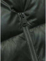 Krátká dámská vesta v khaki s kapucí (B8156-11) - Goodlooking