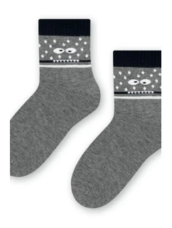 Chlapecké vzorované ponožky 014 MELANGE GREY 26-28