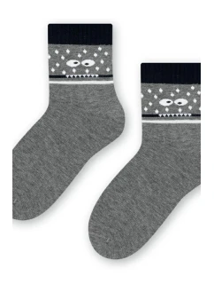 Chlapecké vzorované ponožky 014 MELANGE GREY 26-28