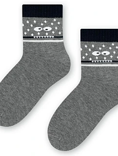 Chlapecké vzorované ponožky 014 MELANGE GREY 26-28