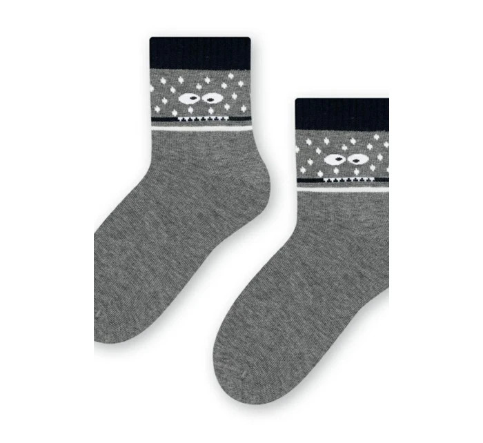Chlapecké vzorované ponožky 014 MELANGE GREY 26-28