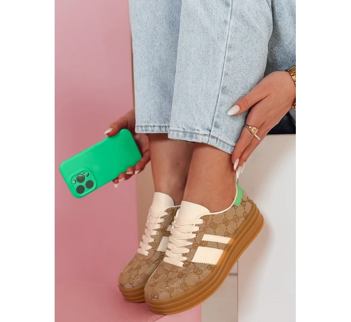 Dámské tenisky MOTIONA khaki FashionStreet ZY0902