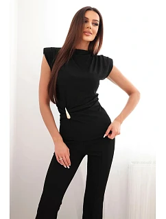 Dámský komplet s  a širokými kalhotami černý model 22084847 - K-Fashion
