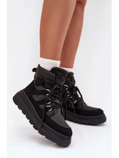 Dámské Botky Trapery Na Platformě Černé model 21707107 - Boto