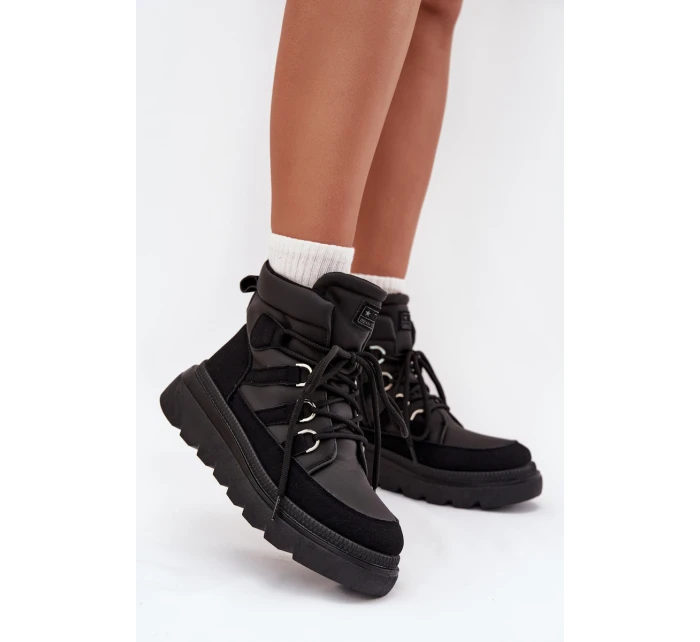 Dámské Botky Trapery Na Platformě Černé model 21707107 - Boto Dámské Botky Trapery Na Platformě Černé model 21707107 - Boto