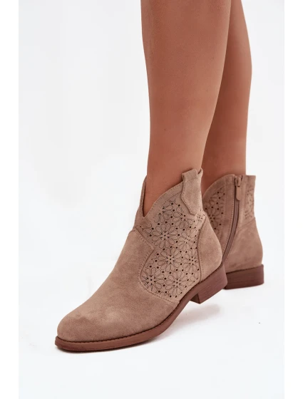 Dámské Kotníkové Boty Na Ploché Podpatky S Béžové model 21713585 - S.Barski Dámské Kotníkové Boty Na Ploché Podpatky S Béžové model 21713585 - S.Barski