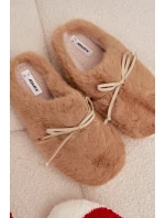 Kožešinové pantofle s mašlí Camel Minella