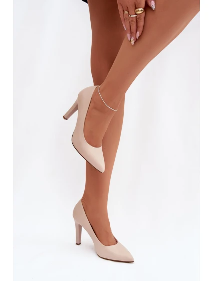 Kožené lodičky Sergio Leone 1446 světle béžové