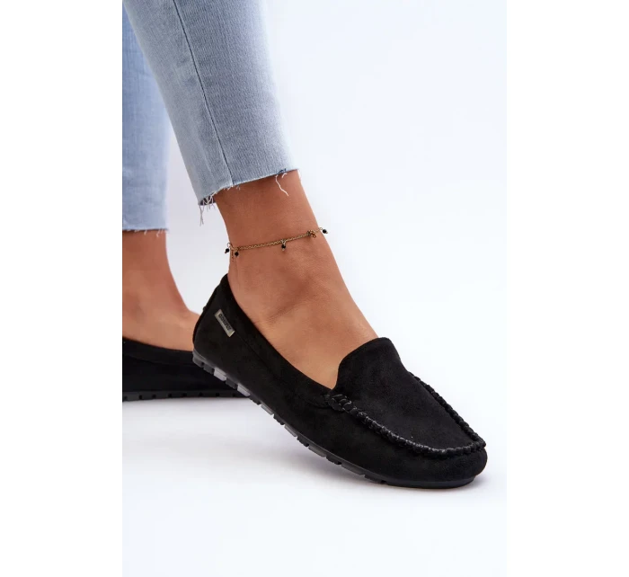 Dámské mokasíny vyrobené z Eco Suede Black Amrutia Dámské mokasíny vyrobené z Eco Suede Black Amrutia