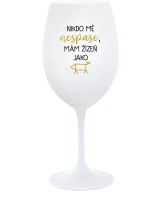 NIKDO MĚ NESPASE, MÁM ŽÍZEŇ JAKO PRASE - bílá  sklenice na víno 350 ml