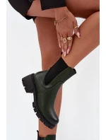 Dámské kotníkové boty RMR2038 Tmavě zelená s černou - Jezzi Dámské kotníkové boty RMR2038 Tmavě zelená s černou - Jezzi