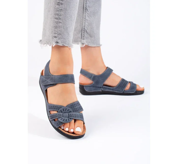 Trendy sandály dámské modré na klínku Trendy sandály dámské modré na klínku