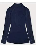 Halenka s peplum vsadkami tmavě modrá (WD16113) Halenka s peplum vsadkami tmavě modrá (WD16113)
