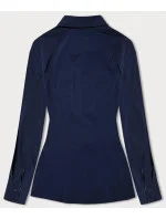 Tmavě modrá halenka s vsadkami model 18482003 - Forget me not FASHION Tmavě modrá halenka s vsadkami model 18482003 - Forget me not FASHION