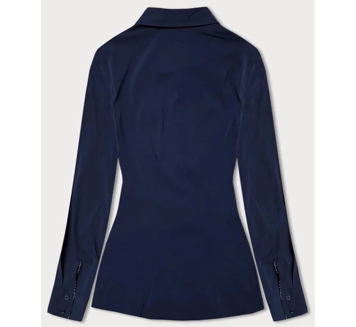 Tmavě modrá halenka s vsadkami model 18482003 - Forget me not FASHION Tmavě modrá halenka s vsadkami model 18482003 - Forget me not FASHION