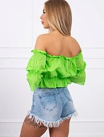 Světle zelená pruhovaná halenka