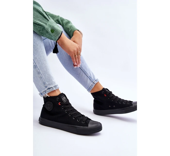 Dámské klasické vysoké tenisky Big Star model 21611825 Černé - Big Star Shoes Dámské klasické vysoké tenisky Big Star model 21611825 Černé - Big Star Shoes